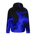 thumbnail image 4 of Miluxas Mens Hoodies Big and Tall Drawstring Causal Long Sleeve 3D Flame Print Graphic Pullover Crewneck Sweatshirts Blue, 4 of 5