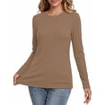 thumbnail image 2 of MOSHU 3 Pack T Shirts for Women Ribbed Long Sleeve Shirts Crew Neck Slim Fit Undershirts Casual Fall Tight Tops, 2 of 8