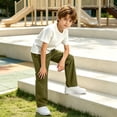 thumbnail image 6 of ZBSOKO Boys Pull On Pants Straight Leg Solid Color Casual Pant with Side Pockets Elastic Waist Open Bottom Trousers for Teen 5-14 Years, 6 of 7
