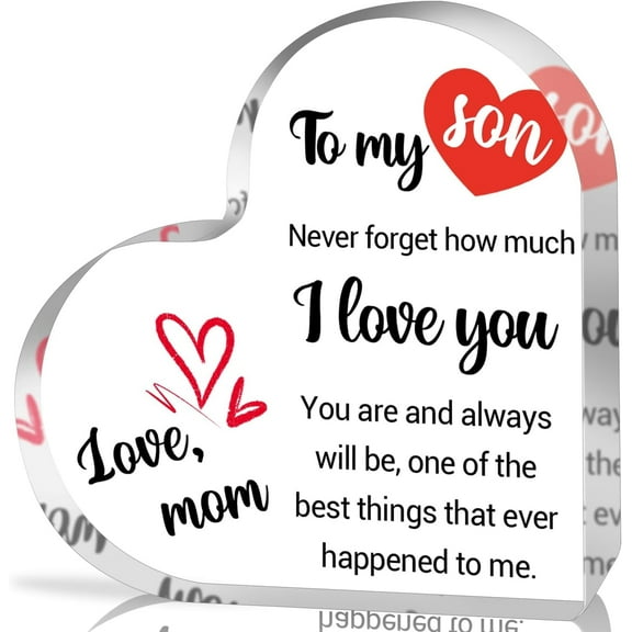 Acrylic Plaque for Son from Mom, Birthday Graduation Christmas Desk Gift, Cool Motivational Sign for Teen or Adult Son, 4x4 Inch