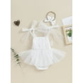 thumbnail image 4 of Bagilaanoe Newborn Baby Girl Rompers Dress Sleeveless Bodysuit + Headband 3M 6M 12M 18M Infant Tulle Patchwork A-line Dresses, 4 of 9