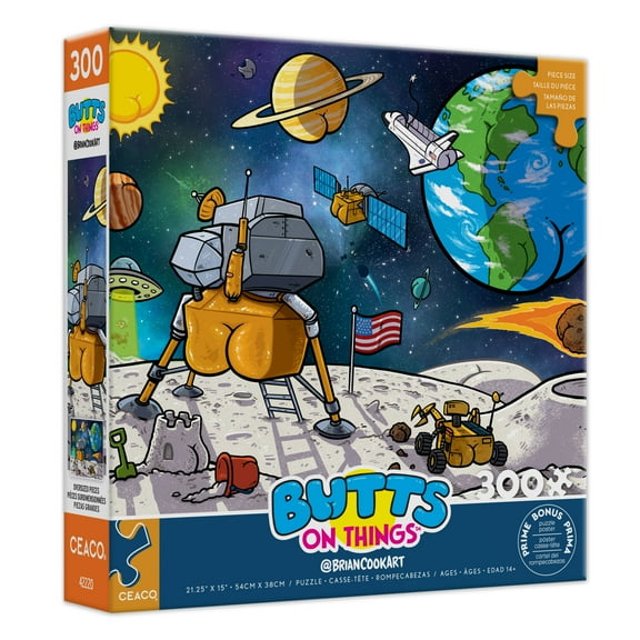 Ceaco Brian Cook Butts in Spacee 300-Piece Interlocking Jigsaw Puzzle for Adults Ages 14