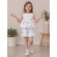 thumbnail image 6 of Miaouyo Kids Baby Girls Summer 2 Piece Outfits 6 12 18 24 Months 2T 3T 4T 5T Berry Print Sleeveless Round Neck Tank Tops and Ruffled Shorts Set, 6 of 9