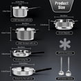 thumbnail image 2 of Juego de utensilios de cocina Tieplis de acero inoxidable de 14 piezas para inducción, 2 of 7
