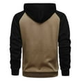 thumbnail image 3 of Fesfesfes Mens Sweatshirt Hoodie Jacket Zipper Casual Patchwork Hooded Long Sleeved Brushed Outwear Jacket, 3 of 6