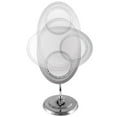 thumbnail image 3 of Elliptical Frameless Glass Classy Vanity Make up Mirror with Mini Removable 5" Round 10x Magnification LED Lighted Insert Magnetic Suction Mirror -8"x8"x16.75"H, 3 of 8
