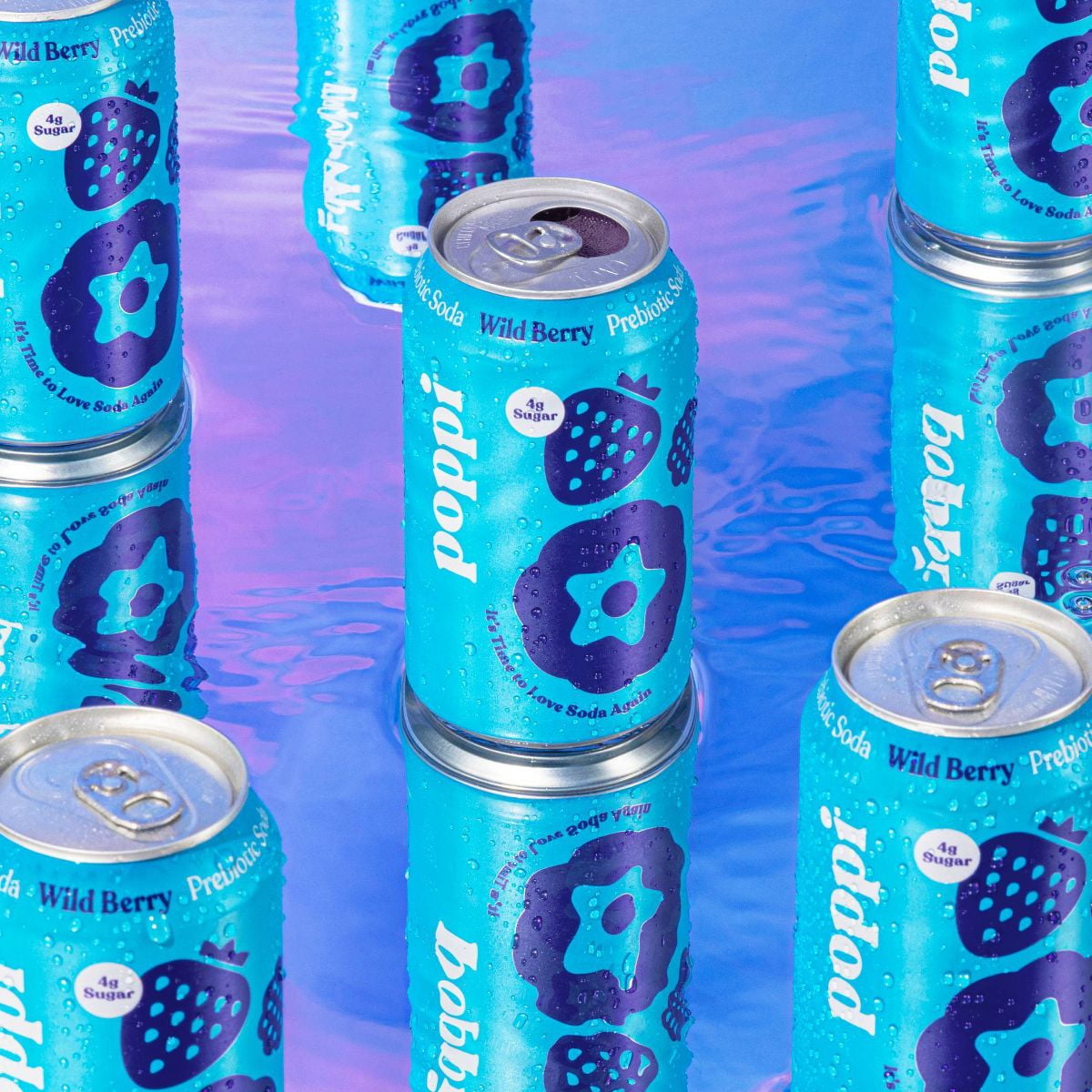 DSD Beverages, Poppi Wild Berry Prebiotic Soda, 12 fl oz Can