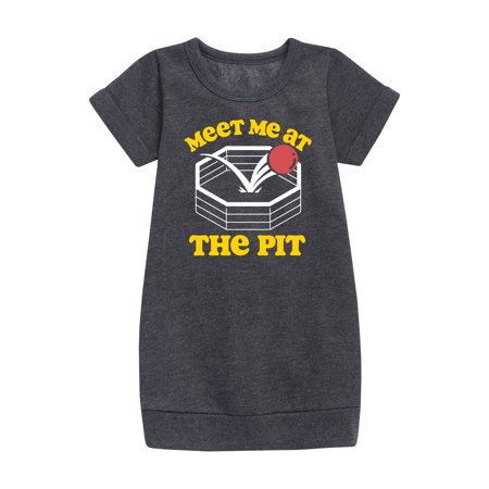 

Instant Message - Meet Me At The Pit - Toddler & Youth Girls Fleece Dress