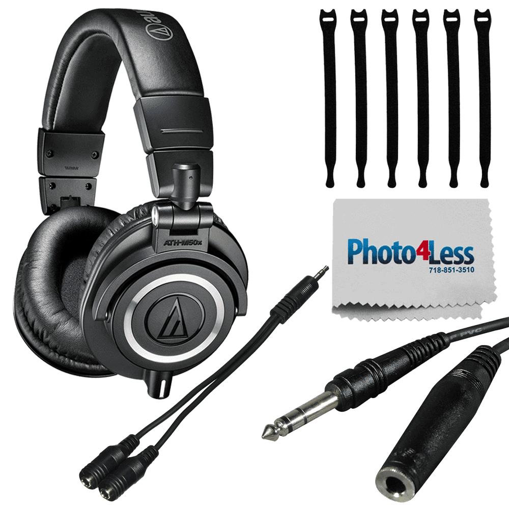 AudioTechnica ATHM50x Professional Studio Monitor Headphone + Axis