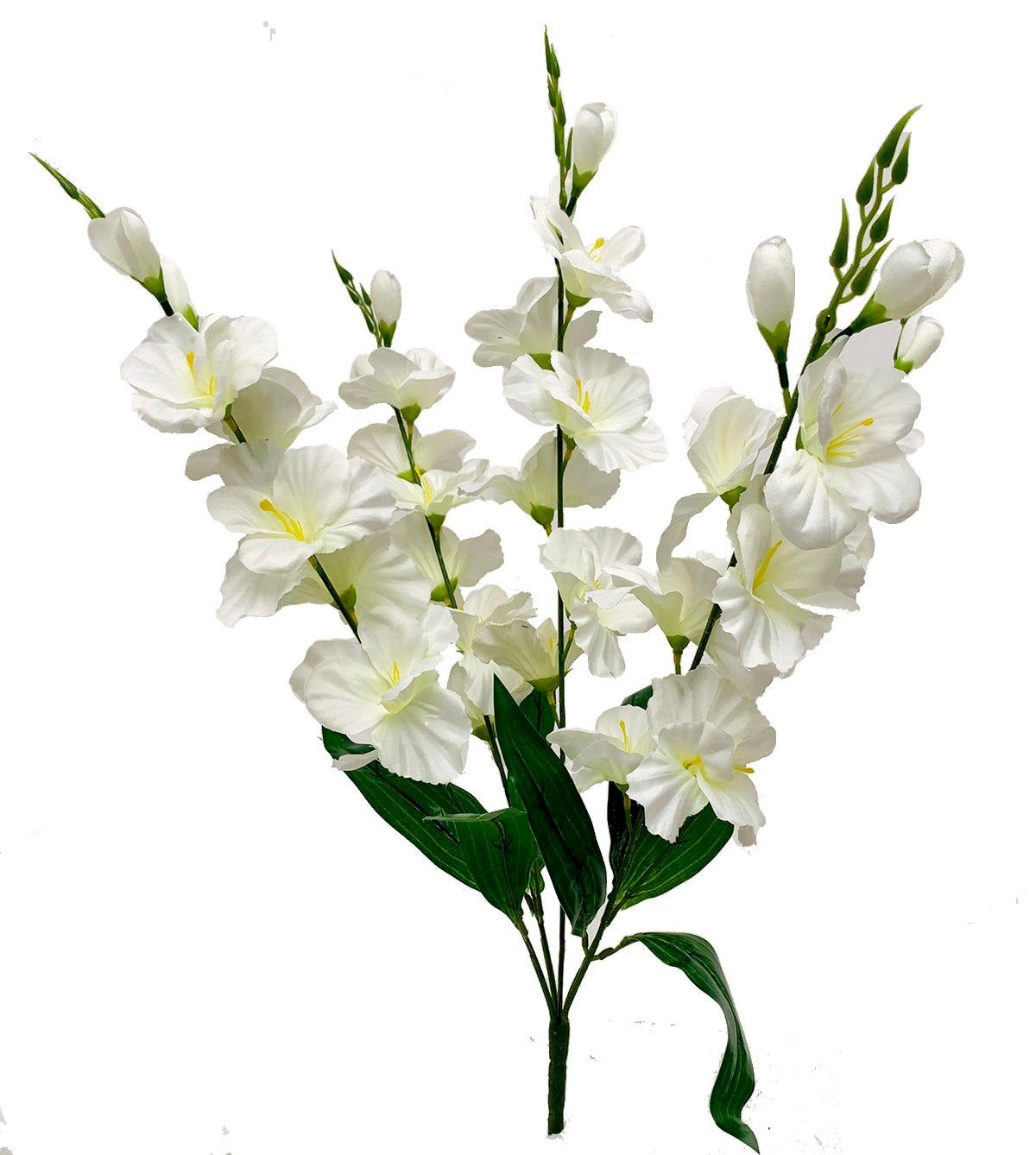 White Gladiola Bush Artificial Flowers