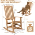 thumbnail image 3 of Patio Rocking Chair, Oversized Rocker Chair for Adult, All Weather Rocking Chair Outdoor, High Back Porch Rocker, Rocking Chairs for Garden, Backyard, Poolside,380lbs, 3 of 8