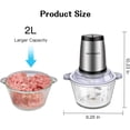 thumbnail image 4 of Electric Food Chopper, AGPTEK 8.3-Cup Food Processor, 2L Glass Bowl Grinder for Meat, Vegetables, Spice and Nuts, Stainless Steel Motor Unit and 4 Sharp Blades, 500W, 4 of 9