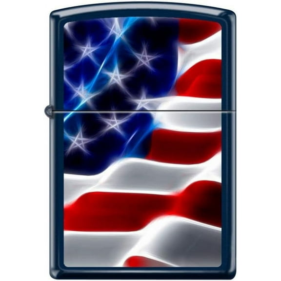 Zippo Lighter- Abstract American USA Flag Navy Matte Windproof Lighter #Z5197