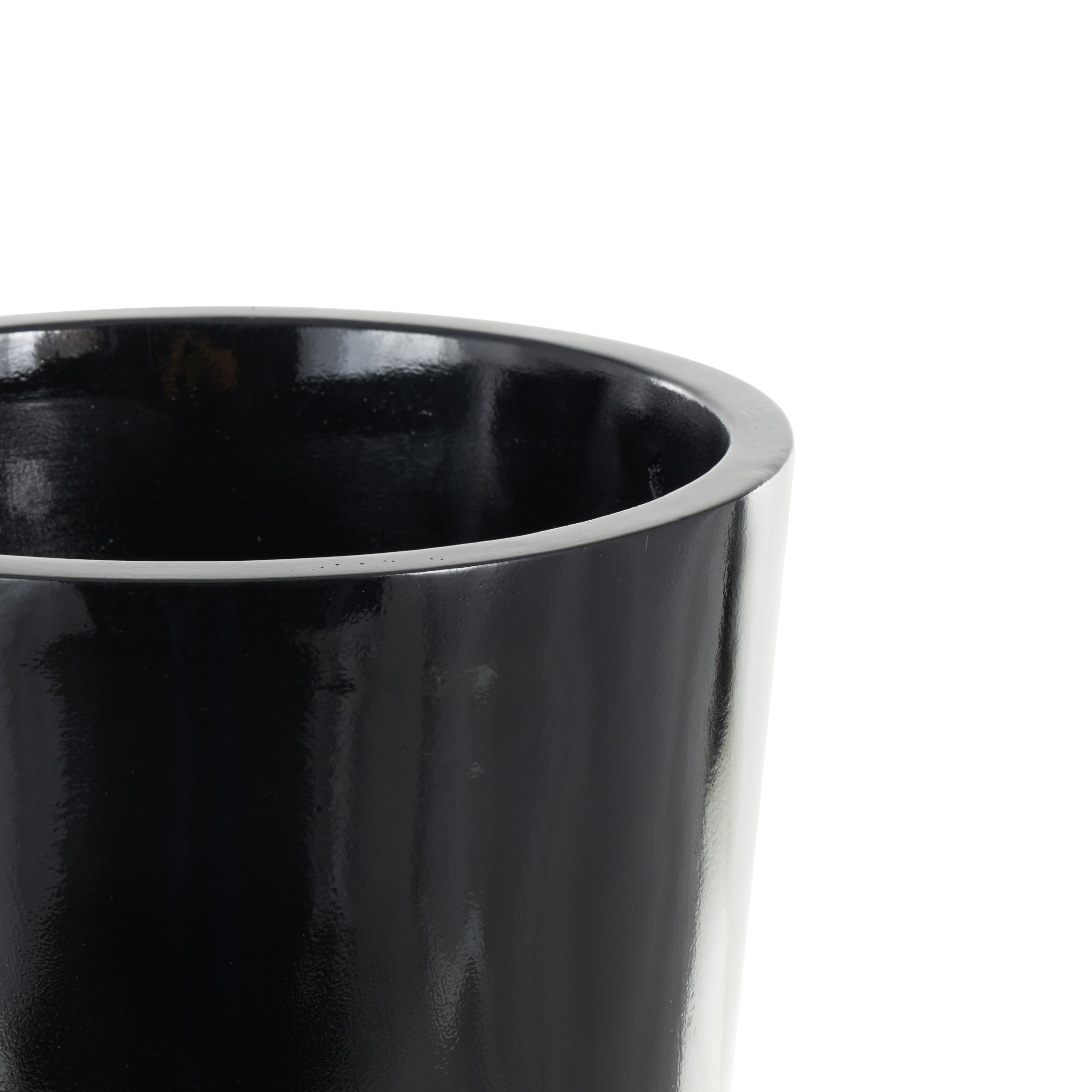 DecMode 50" Floor Black Fiberglass Vase