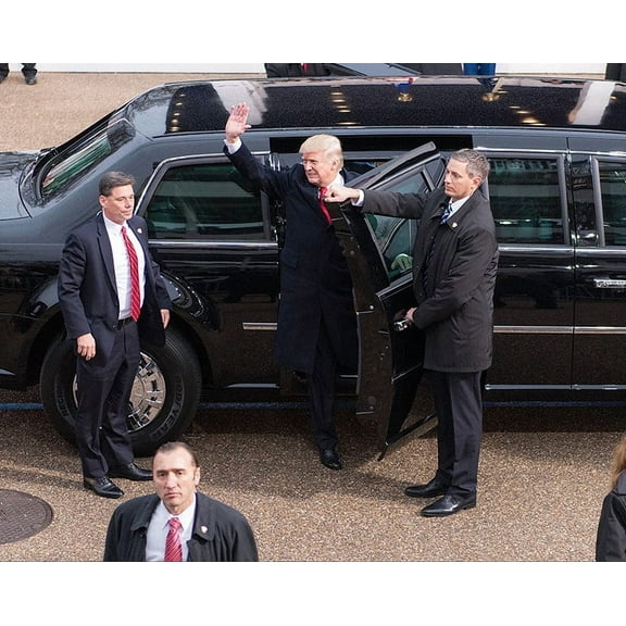 President Donald Trump Arrives at Inauguration - 12x18 Inch Laminated Poster - Stunning Detail and Bold Colors