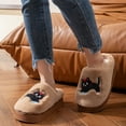 thumbnail image 3 of Plush Cat Slippers for Women Soft Cute Cozy Fleece Lined Platform House Shoes Cloud Memory Foam Bedroom Home Slip on, 3 of 5