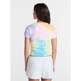 thumbnail image 3 of No Boundaries Pride Tie Dye Ribbed Graphic Cotton Baby Tee, Women's XXS-XXL, 3 of 5