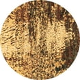thumbnail image 1 of Ahgly Company Indoor Round Abstract Brown Modern Area Rugs, 4' Round, 1 of 4