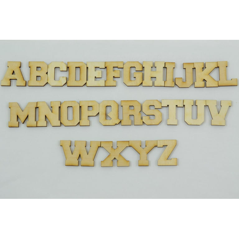 1 Pc, 4 Inch X 1/4 Inch Thick Collegiate Font Wood Letters E Easy To Paint  Or Decorate For Indoor Use Only 