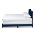 thumbnail image 2 of Benjen Glam Navy Blue Velvet Fabric Upholstered Queen Size Panel Bed, 2 of 5