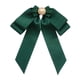 thumbnail image 5 of Broche de lazo preatado para mujer, elegante accesorio de ropa, pajarita de cuentas novedosa De color verde oscuro, 5 of 9