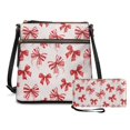 thumbnail image 2 of Yuyamidu Red Bow Crossbody Bag Wallet Set for Women PU Leather Large Hobo Bag Purse, Adjustable Strap, Ideal for Holiday Gatherings, Casual Daily, Gift for Her, 2 of 8