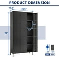 thumbnail image 2 of AUHUP Metal Locker for Employees with lock, Industrial Steel Storage Locker for School Gym Home Office Staff, Black-15 Doors Metal Storage Cabinet, 2 of 10