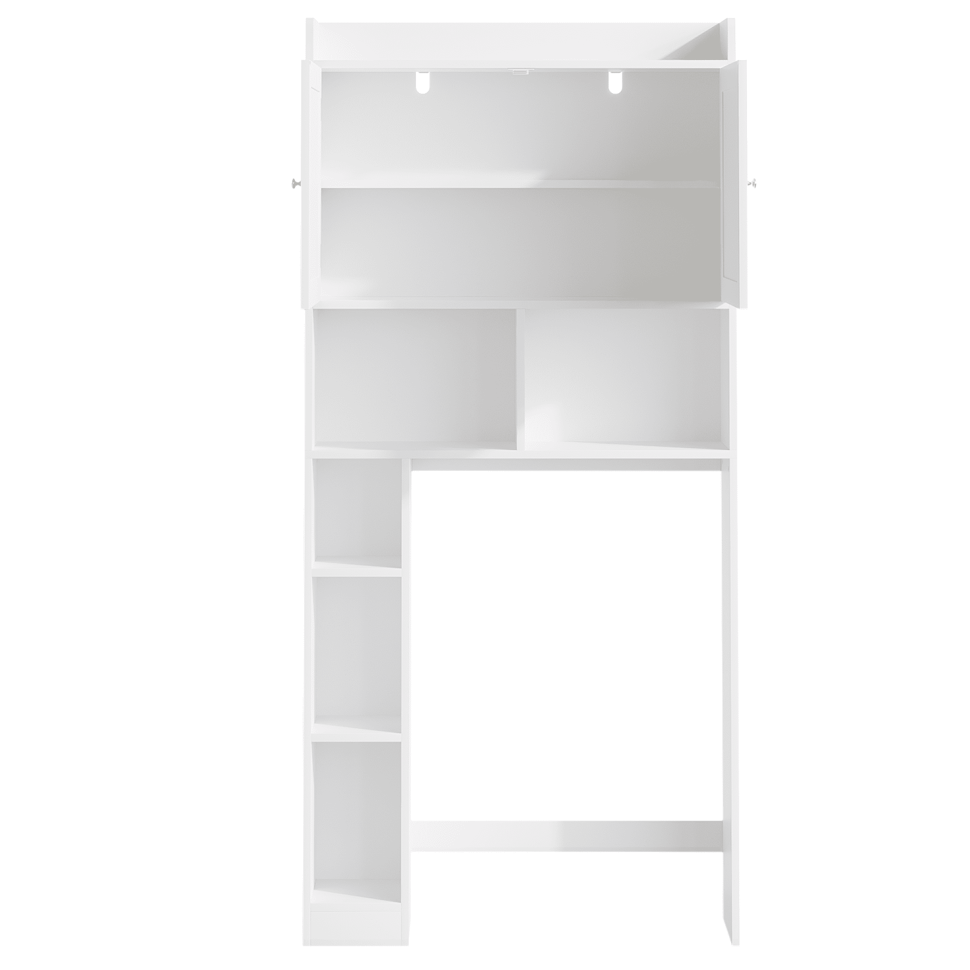 Over-The-Toilet Storage Cabinet with Adjustable Shelf,Bathroom Shelves Organizer Space Saver,Freestanding Toilet Organizer Rack with Double Doors and Open Shelves for Bathroom