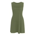 thumbnail image 6 of OSOLU Solid Color Women Pleated Front Tank Dresses Fashion Casual Sleeveless Pockets Dress Soft Sundress Vacation 2025 Elegant Classy Dresses, 6 of 6