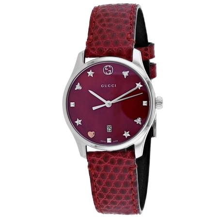 Gucci Women's G-Timeless Mother of Pearl Star 38mm Watch YA126584