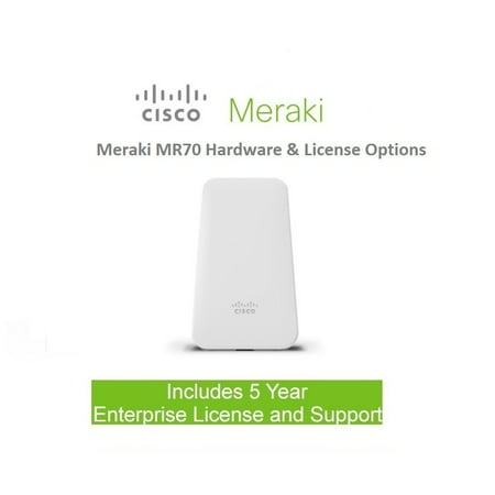Cisco Meraki MR70 802.11ac Wave 2 Ruggedized Wireless Access Point Includes 5 Year Enterprise Meraki