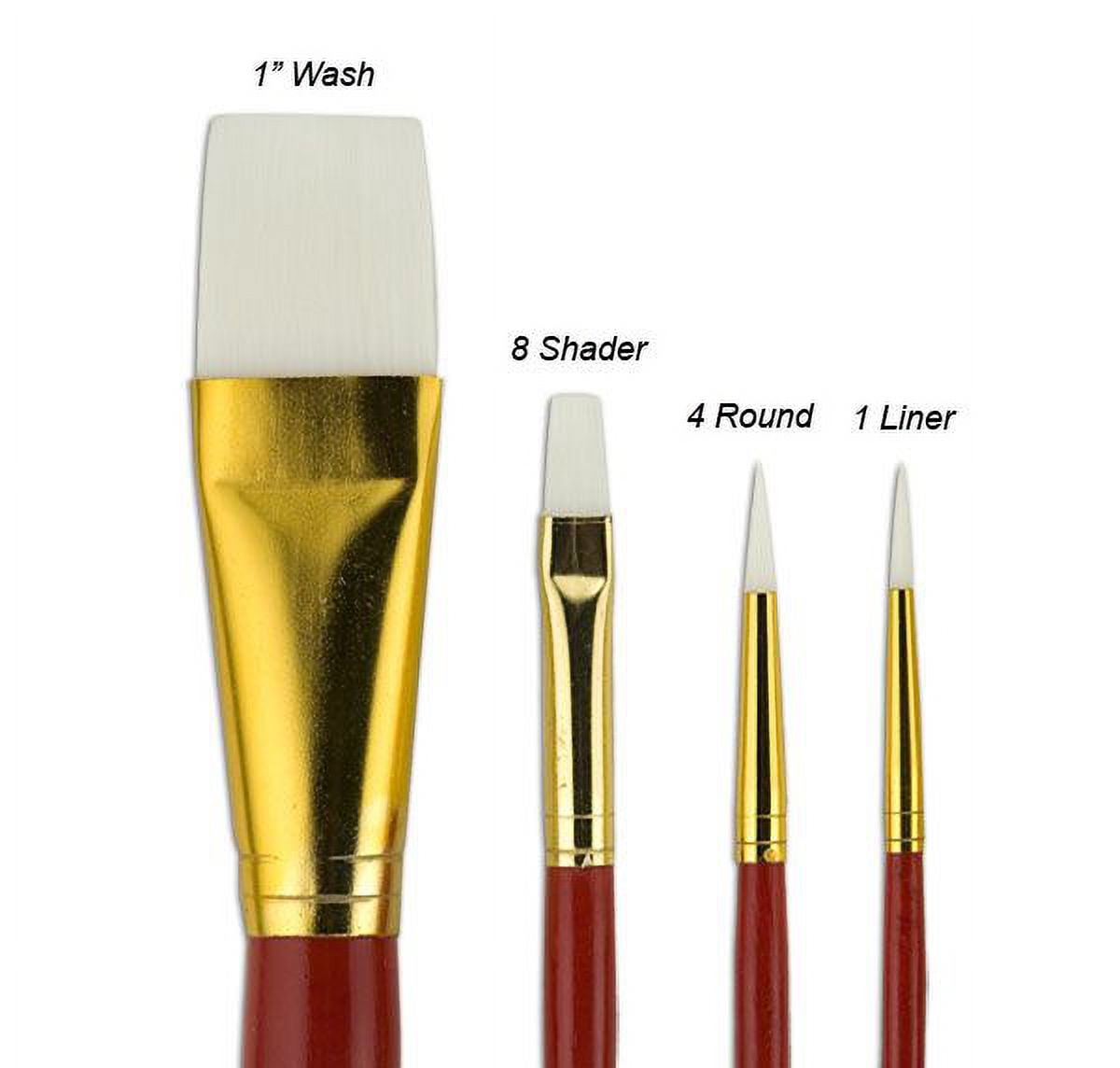 Creative Mark Fundamentals Paint Brush No. 16 Set of 4 - Short Handled For Decorative Arts, Watercolor, Acrylic, Oils, & More! - 12 Pack (48 Pcs)