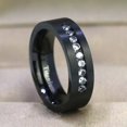 thumbnail image 3 of Matching Rings Couple Ring Titanium Steel CZ Women Wedding Ring Wedding Band Male Ring, 3 of 7