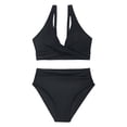 thumbnail image 4 of EYNMVR Women's Bikini Sets High Waisted Swimsuit Underwire Adjustable Straps Twisted Hook Full Coverage Bottom, 4 of 5