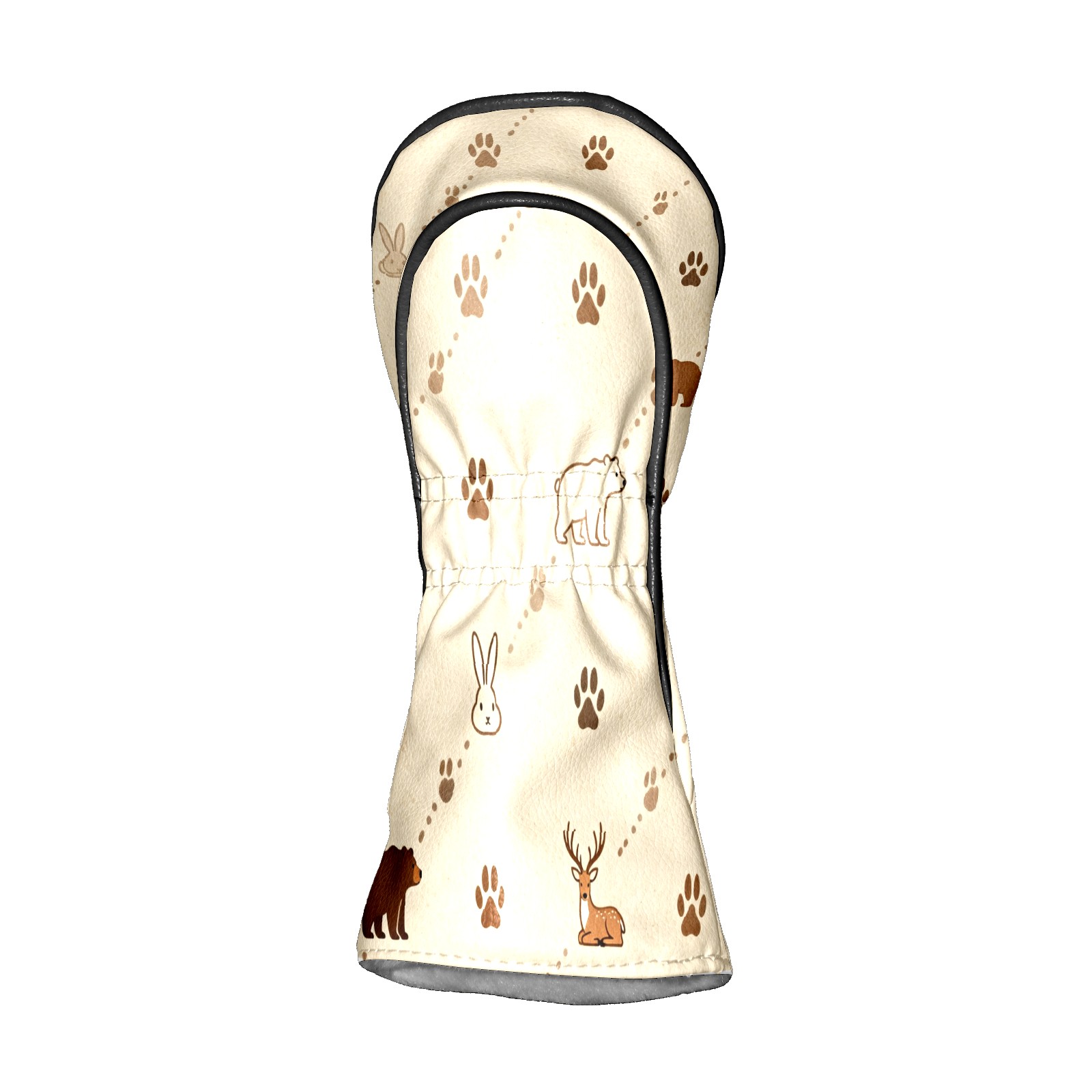 Golf Club Covers, Beige AnimalPaw Premium PU Leather Driver Hybrid Putter Head Covers with Velvet Lining, Waterproof Golf Gifts for Men Women