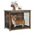 thumbnail image 5 of Pefilos 32" Dog Crate for Small Dogs with Tray and Double Door, Wood Dog Cages Furniture, Indoor Kennel, Brown, 5 of 7