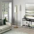 thumbnail image 2 of Henn&Hart 11" Brass Finish Metal/Fabric Floor Lamp, 2 of 9