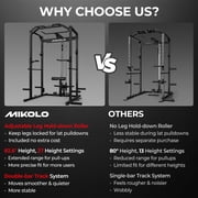 Mikolo Power Rack Cage with LAT Pulldown System,1200 lbs Capacity Power Rack with 800 lbs Capacity Weight Bench Cable Accessories, Black