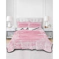 thumbnail image 2 of Twin XL Quilt Bedding Set, Pink Coastal Reversible Summer Quilt 3 Pieces, Summer Ocean Sea Ombre Starfish Corals Lightweight Bedspreads Coverlets with 2 Pillow Shams for All Seasons, 2 of 5