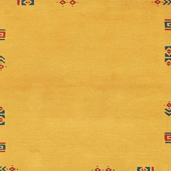 Ahgly Company Indoor Square Abstract Orange Abstract Area Rugs, 5' Square