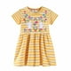thumbnail image 1 of Vestido de niña REDARER con bordado de rayas – Algodón, manga corta, informal, con apliques, talla 4-5 años, 1 of 5
