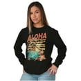 thumbnail image 4 of Vintage Aloha Hawaii Beach Flower Long Sleeve TShirt Men Women Brisco Brands S, 4 of 5