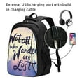thumbnail image 2 of Balery Not All Those Who Wander Are Lost Print USB Charging Backpack for Men and Women - Water-Resistant, Anti-Theft Laptop Backpack with USB Port for Travel, Work, School, and College, 2 of 7