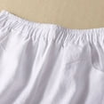 thumbnail image 4 of Tittly Shorts for Women Lounge Pants Women Women Summer Cotton Linen Shorts Elastic Waist Shorts Casual Wide Leg Loose Lightweight Short Pants Comfy Pants Women Flowy Shorts for Women White XL, 4 of 5