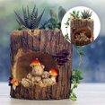 thumbnail image 3 of Pots de Plantes Succulentes en Résine Ornement en Forme de Trou d'Arbre pour Balcon Bureau, 3 of 7