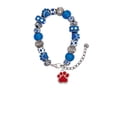 thumbnail image 2 of Delight Jewelry Silvertone Large Red Paw Blue Paw Print Bead Bracelet, 7"+2", 2 of 4