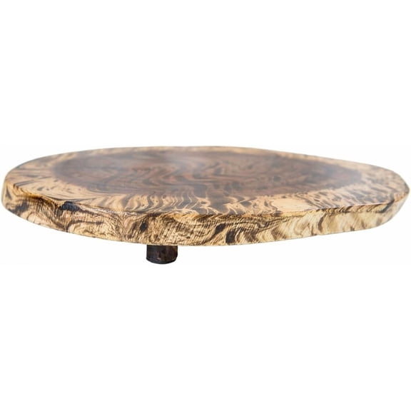 Lipper International Acacia Burl Footed Serving Board Small Asymmetrical, 10"L x 10"W x 2"H