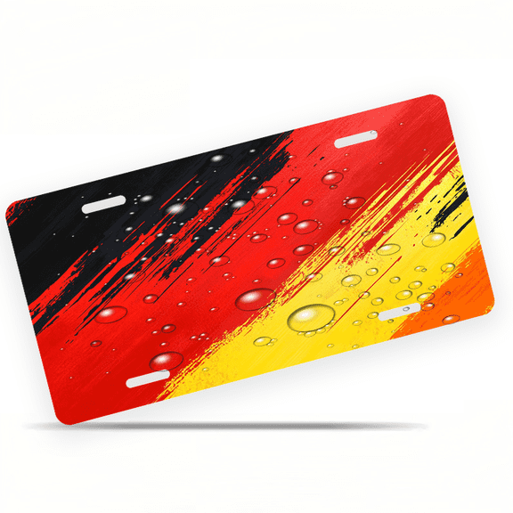 1 Pcs Durable License Plate Covers & Frames, German Flag For Decorative Front, Waterproof For Decoration Aluminum License Plate Covers & Frames Cover For Men Women, 12" X 6"