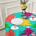 thumbnail image 6 of Dreamtimes Christmas Snowman Round Tablecloth 60", Waterproof Stain and Wrinkle Resistant Washable Decorative Table Covers for Kitchen Dining Tabletop Party Outdoor Picnic, 6 of 7