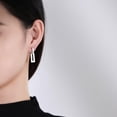 thumbnail image 4 of HONEYRAIN Collection S925 Silver Sterling Earring Female's Designer Double Square Hoop Earrings 1 Pair, 4 of 9